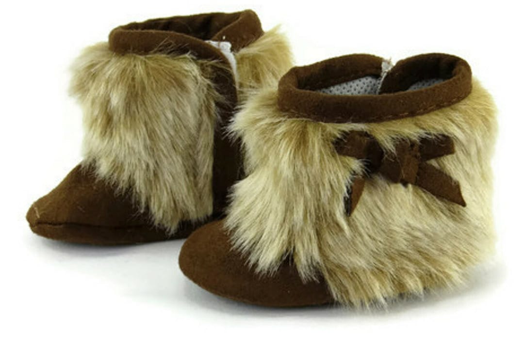 Brown Suede Boots Fur Trim And Bows Doll Shoes Fit 18 Inch Dolls 18 brown-suede-boots-fur-trim-and-bows-doll-shoes-fit-18-inch-dolls-18