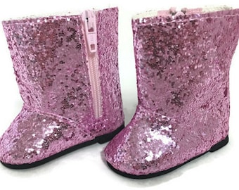 Sparkle Boots-Pink Doll Shoes Fit 18 Inch Dolls 18" Doll Accessories 18 Inch Doll Clothes Boy Doll Shoes Girl Doll Shoes