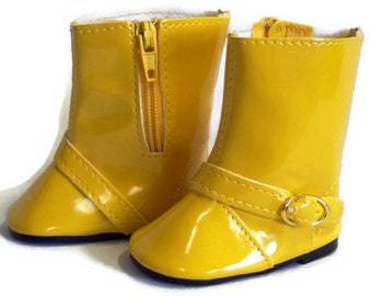 Rain Boots-Yellow Doll Shoes Fit 18 Inch Dolls 18" Doll Accessories 18 Inch Doll Clothes Boy Doll Shoes Girl Doll Shoes