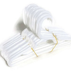 12 Doll hangers Fits 14.5 inch Doll Clothes Baby Dolls 12 white 1 dozen sewing supplies Craft show supplies