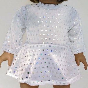 Sequin Skating Dress & Earmuffs-White Doll Clothes For 18 inch Dolls Fit 18 Inch Dolls 18&quot; Doll Accessories 18 Inch Doll Boy Doll Girl Doll