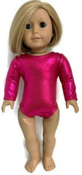 Metallic Hot Pink Gymnastics Leotard Doll Clothes For 18 inch Dolls Fit 18 Inch Dolls 18