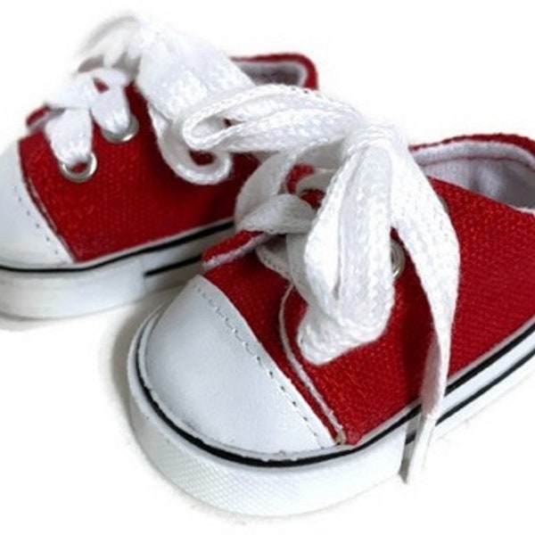 Top Red Canvas Sneakers Doll Shoes Fit 18 Inch Dolls 18" Doll Accessories 18 Inch Doll Clothes Boy Doll Shoes Girl Doll Shoes