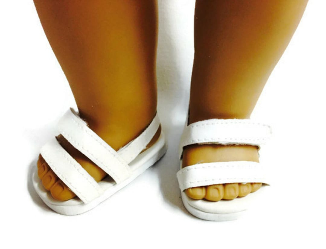 Sandals White Doll Shoes Fit 18 Inch Dolls 18 Doll Accessories 18 Inch