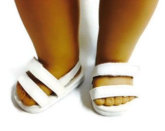 Sandals White Doll Shoes Fit 18 Inch Dolls 18" Doll Accessories 18 Inch Doll Clothes Boy Doll Shoes Girl Doll Shoes