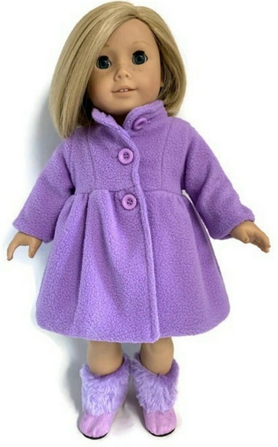 Lavender Fully Lined Fleece Coat for 18 inch American Girl Doll Clothes