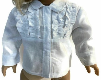 Doll Clothes To Fit 18 Inch Doll clothes 18" Doll Clothing 18 Inch Doll Accessories White Long Sleeved Tuxedo Blouse Shirt to fit 18" dolls