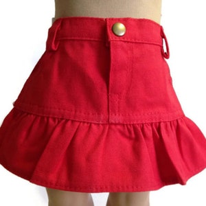 18 Inch Doll Clothes Ruffled Skirt-Red 18" Doll Clothes Accessories Boy Doll Girl Doll 18 inch Doll Skirt