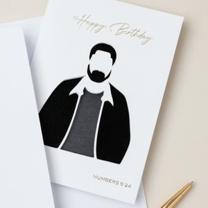 Cartão cristão de aniversário - Casual Guy - Números 6:24 versículo bíblico - O Senhor te abençoe e te guarde