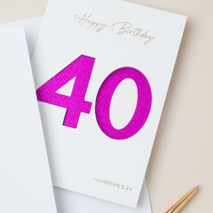 Cartão Cristão Aniversário - Aniversário - 40 anos - Números 6:24 versículo bíblico - O Senhor te abençoe e te guarde