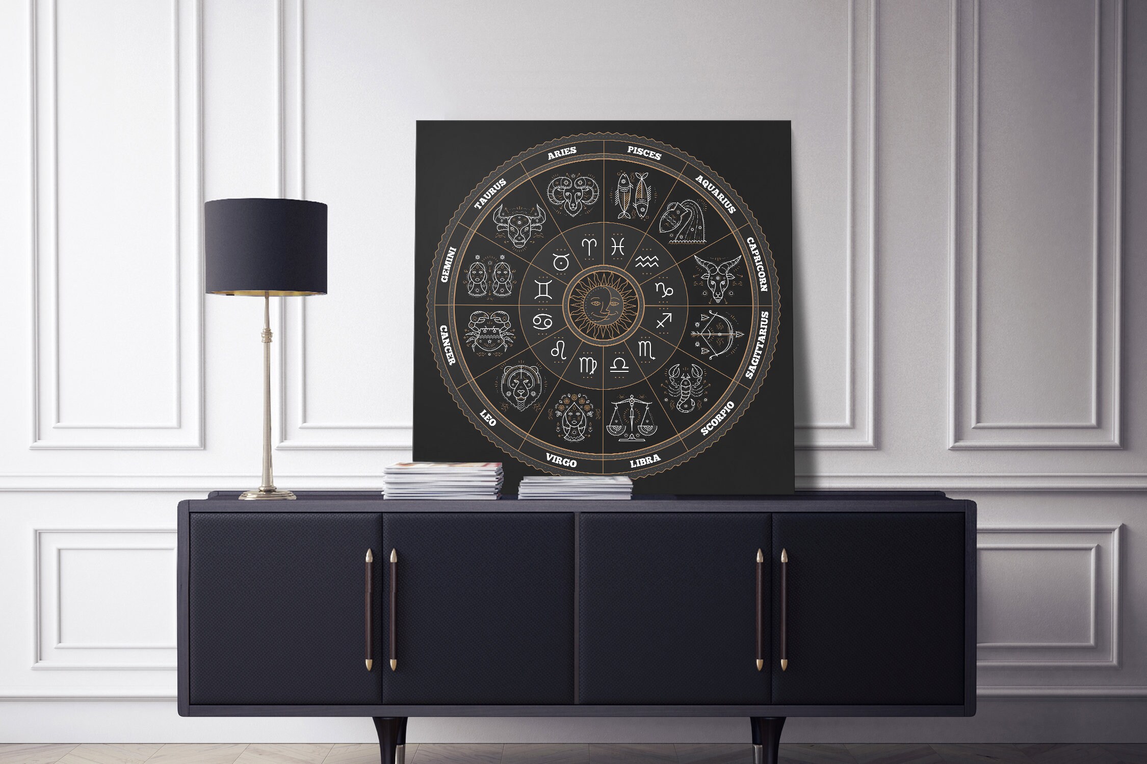 ZODIAC WHEEL Canvas Print Large Wall Art Astrology Poster | Etsy