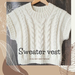 Handknit Sleeveless women alpaca and wool sweater vest, Christmas gift