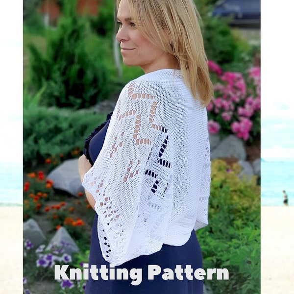 Cardigan, Knitting patterns for women, white shrug bolero, simple evening cardigan