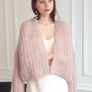 Mohair Cardigan Women knit  Bridal Shrug Bolero jacket, wedding cardigan, soft and fluffy sweater, beige bridal cardigan, bridesmaid capes.