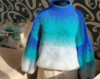 Bluelea ブルレア　 Hem tulledocking pullover 90'S Tultex Turtleneck Sweatshirt, Made in USA, Men's L Size
