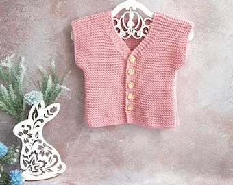 Knitting Pattern for Beginners – Newborn Sweater Vest (0–3 months)