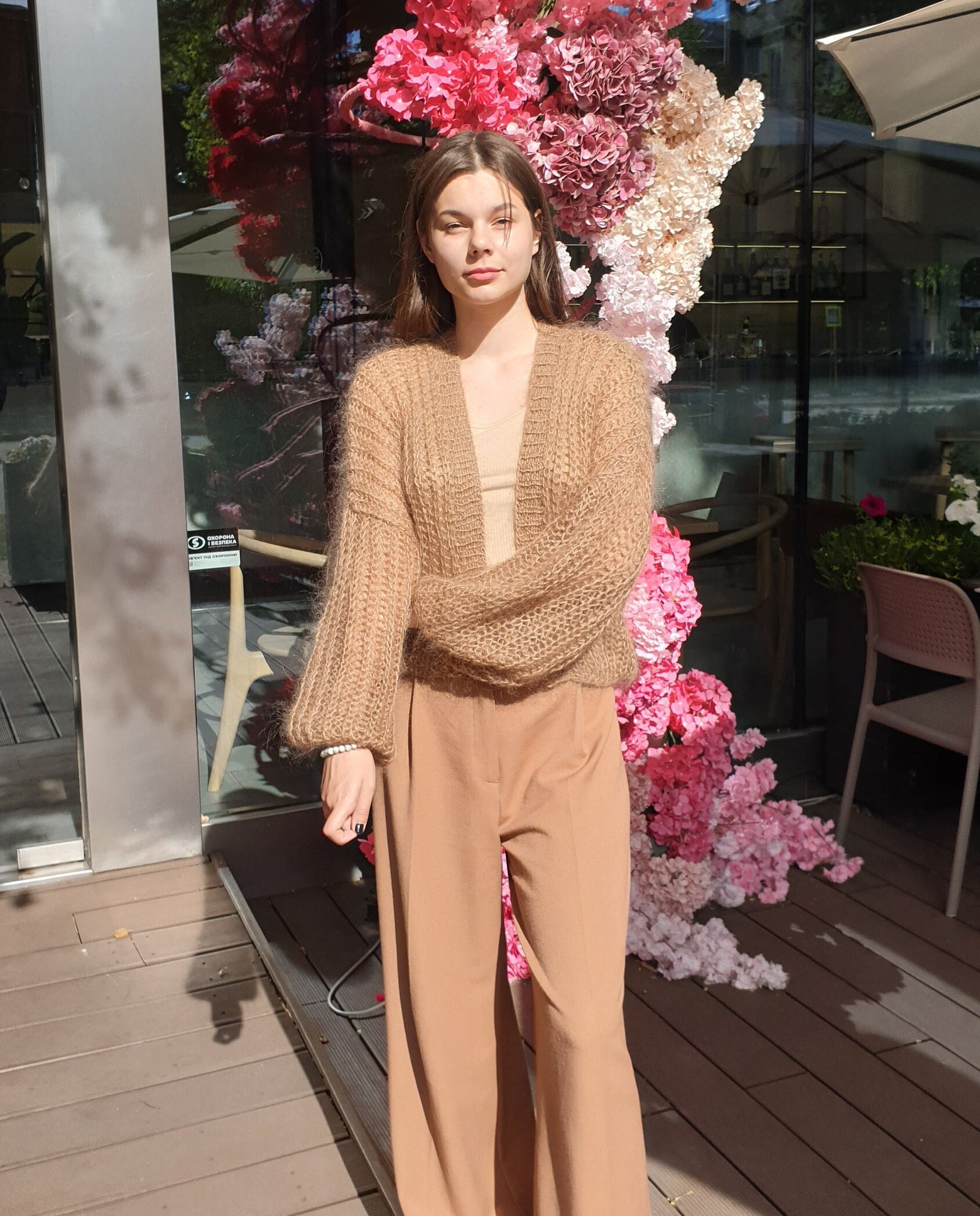Camel Color Long Cardigan Etsy