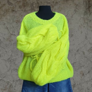 Neon green oversized sweater hotsell