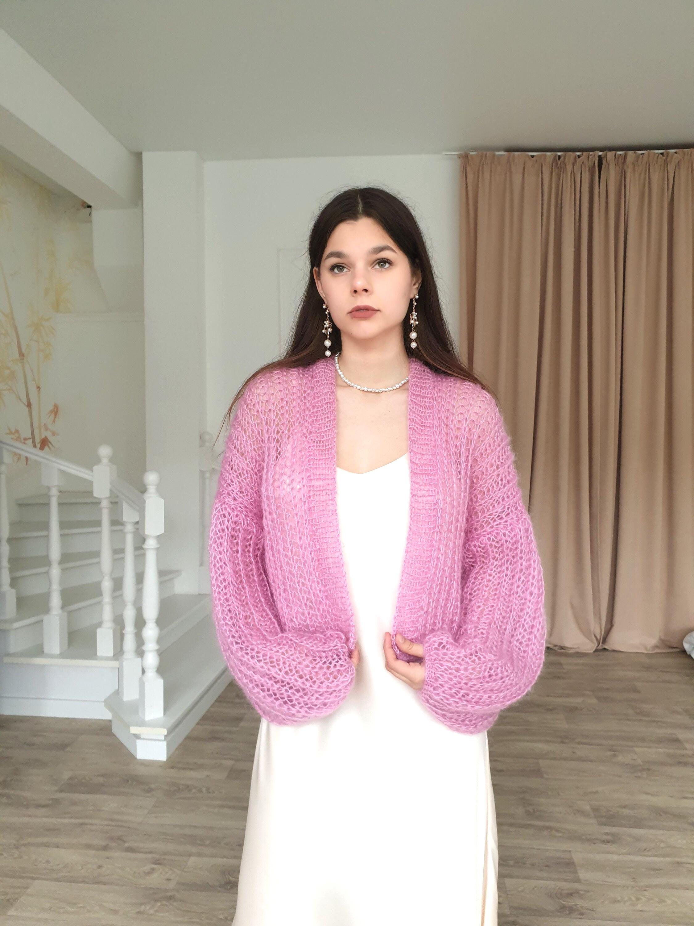 Pink Mohair Cardigan - Etsy