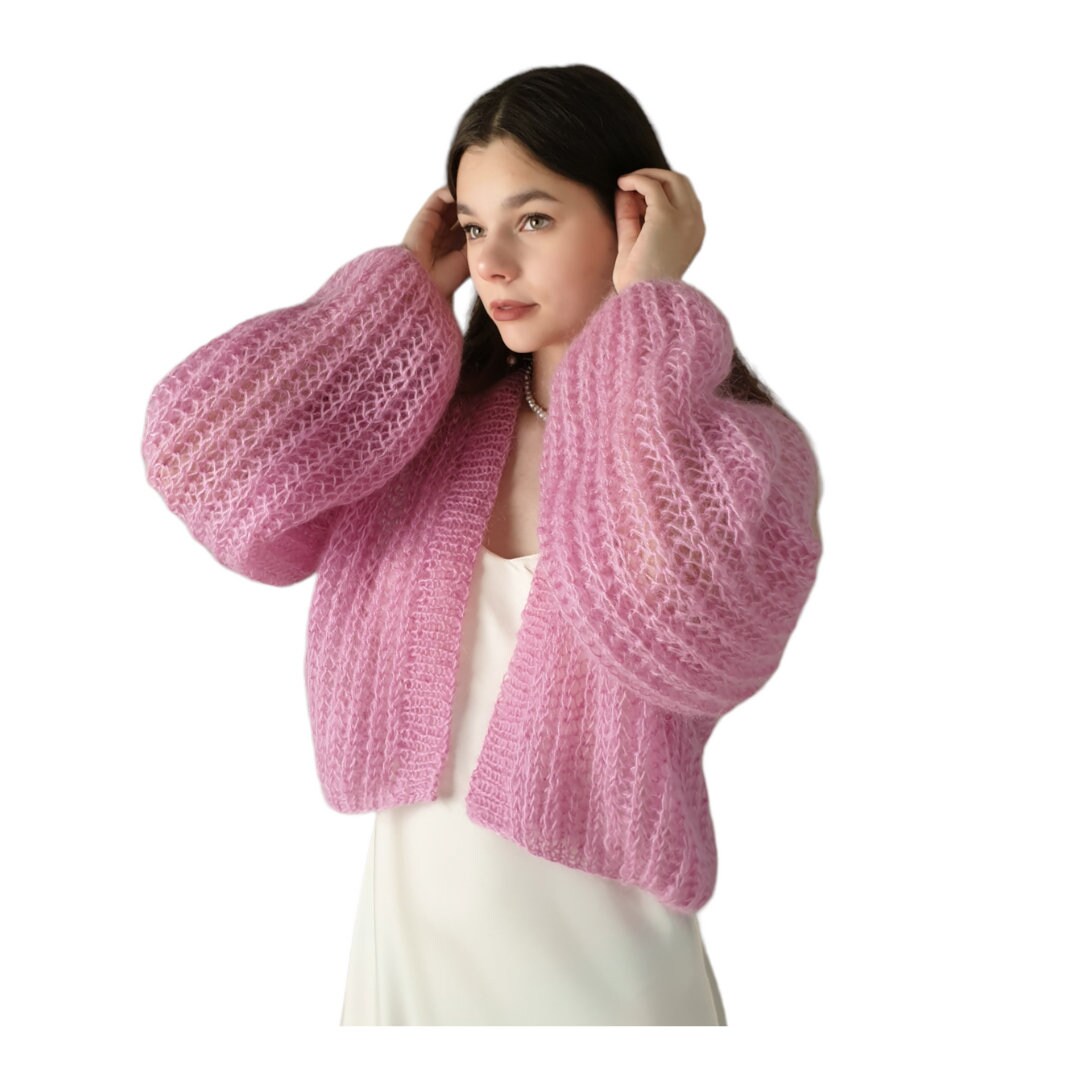 Mohair Strickjacke Frauen stricken Braut Shrug Bolero Jacke