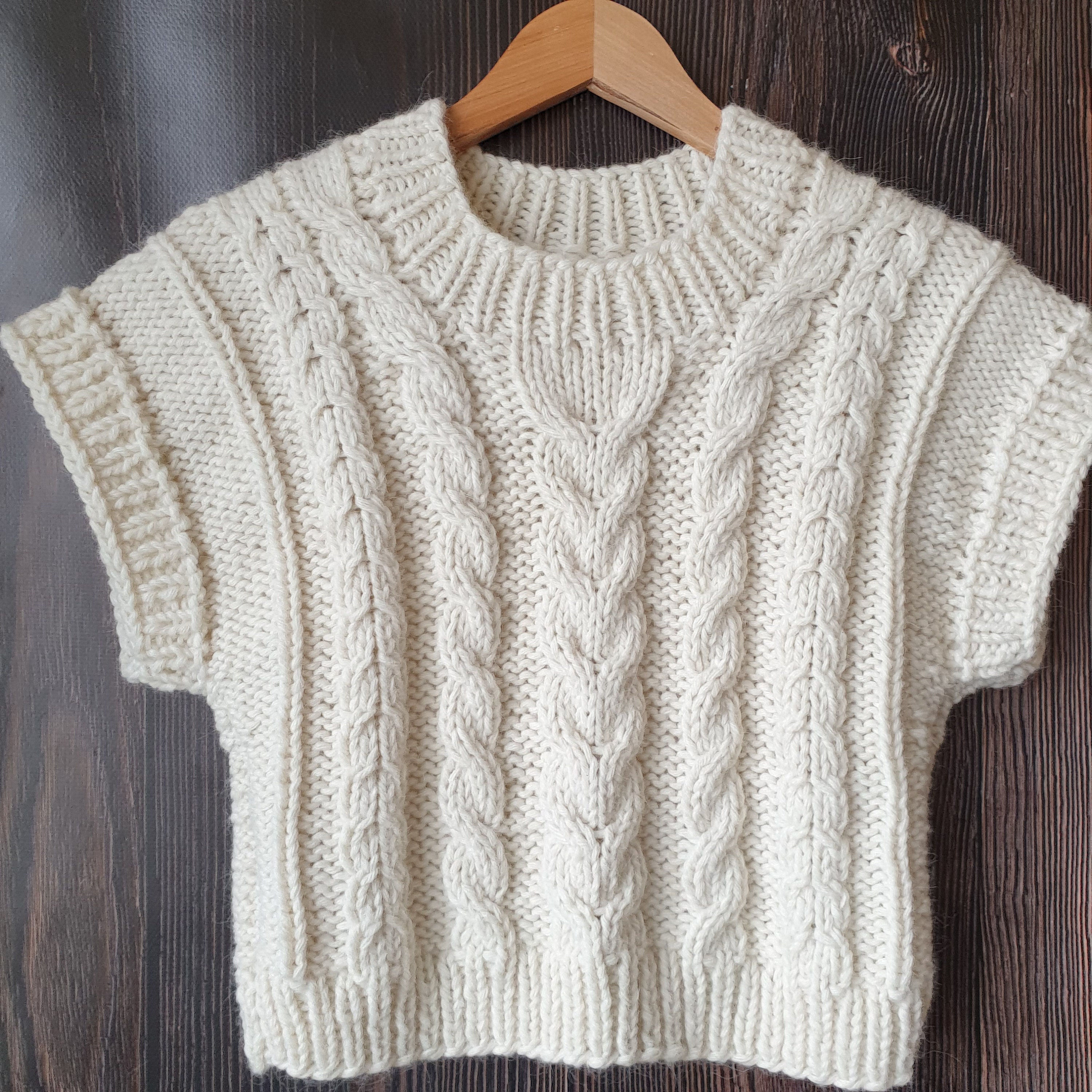 DialinyKnitwear Sleeveless Knit Sweater Pattern Sweater Vest women. Irish Crop Sweater Knitted Pattern Easy, PDF Knit Tutorial in English