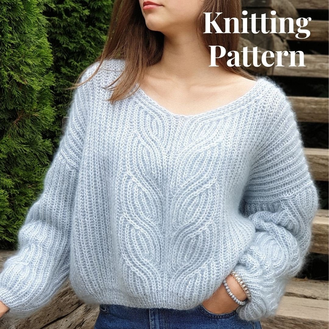 Sweater Patterns Knitting Mohair Pullover, Fluffy Sweater V