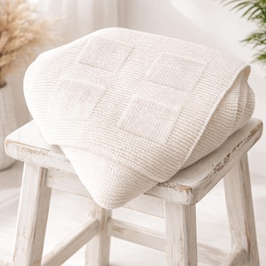 Easy Knit Baby Blanket Pattern: Beginner Plaid Blanket (PDF Download)