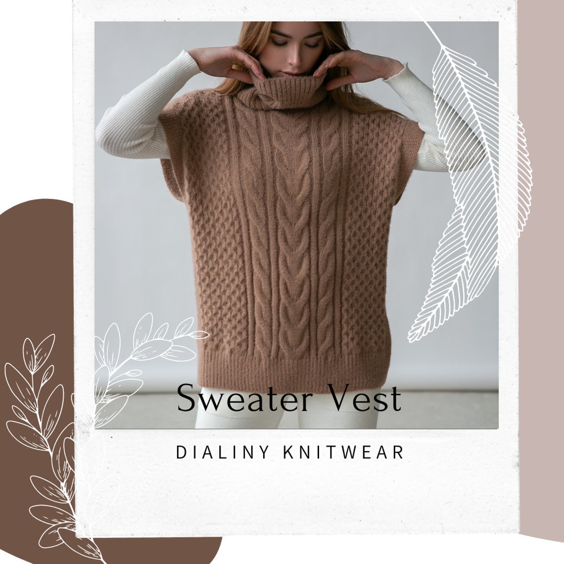 Brown sweater vest for women Mohair sweater slouchy sweater Etsy