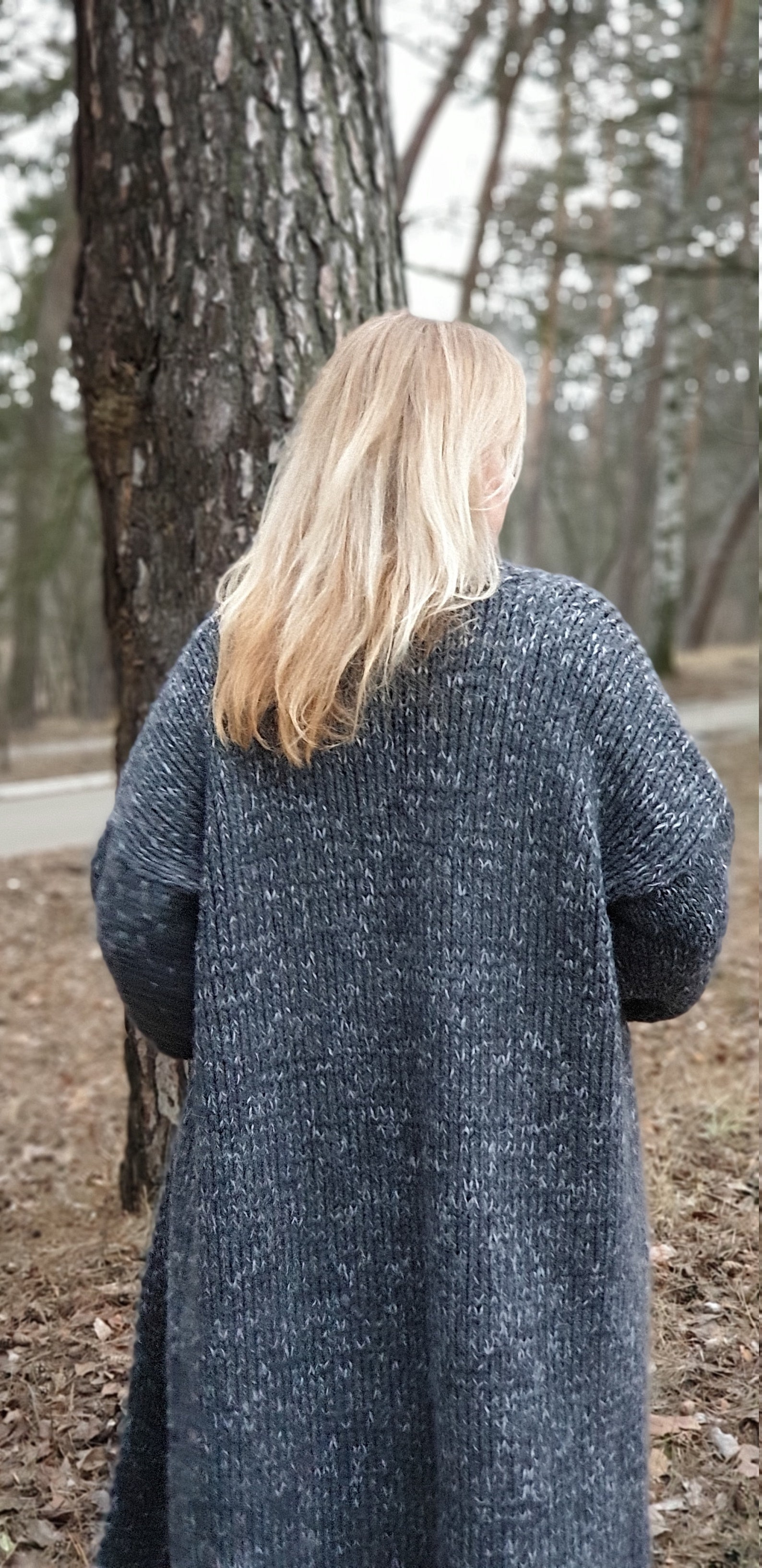 charcoal grey long cardigan