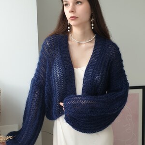 N-Kae Mohair Cardigan Navy