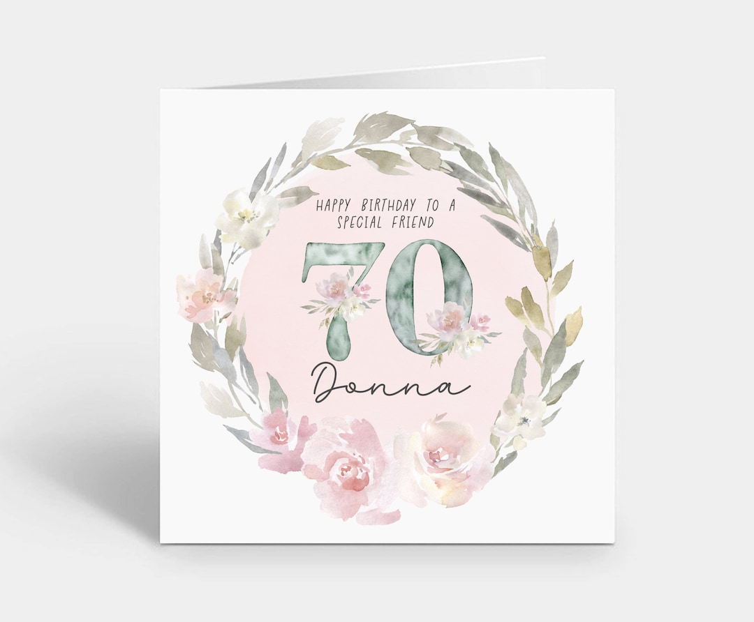 Personalised 70th Birthday Card for Her Special Friend - Etsy