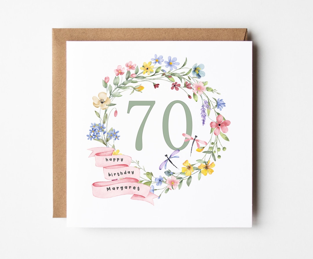 Personalised 70th Birthday Card for Her - Friend Sister Mum Nan Nana ...