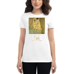 Gustav Klimt Kuss Damen Kurzarm T-Shirt