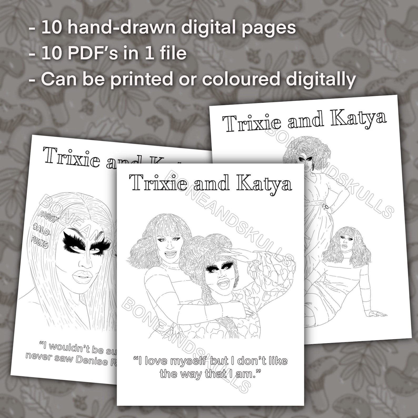 Trixie and Katya Digital Colouring Pages | Printable | Drag Queens ...