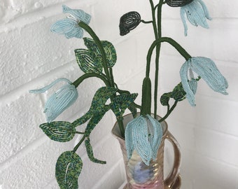 Double Flower Wild Clematis Bloom, French Beaded Flowers, Everlasting Bloom, Hand Crafted To Order.