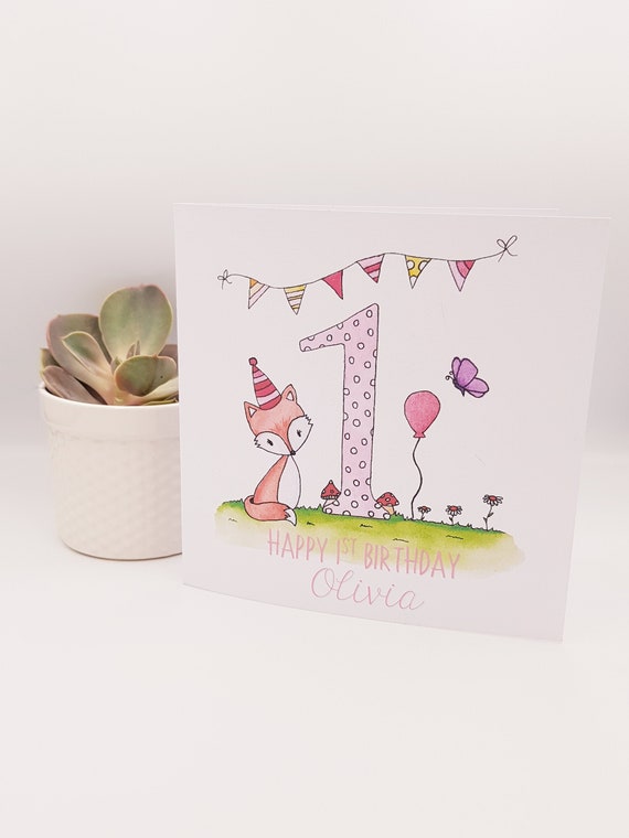 first birthday greeting card