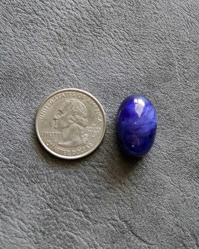 Blue Glass Filled Gemstone Cabochon Oval Shape Use For Jewelry 21X14X11 mm 37 Cts