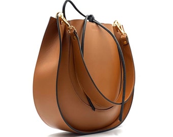 Large Leather Bag, Designer Handbag, Brown Leather Bag for Woman, Handmade Genuine Leather Bag, Gift for Woman, Matte Brown Leather Purse