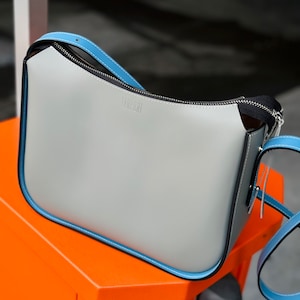 Sac en cuir haut de gamme pour femme, sac à bandoulière en cuir gris, sac à main en cuir gris, sac à main en cuir avec fermeture à glissière, sac messager pour femme, sacoche grise