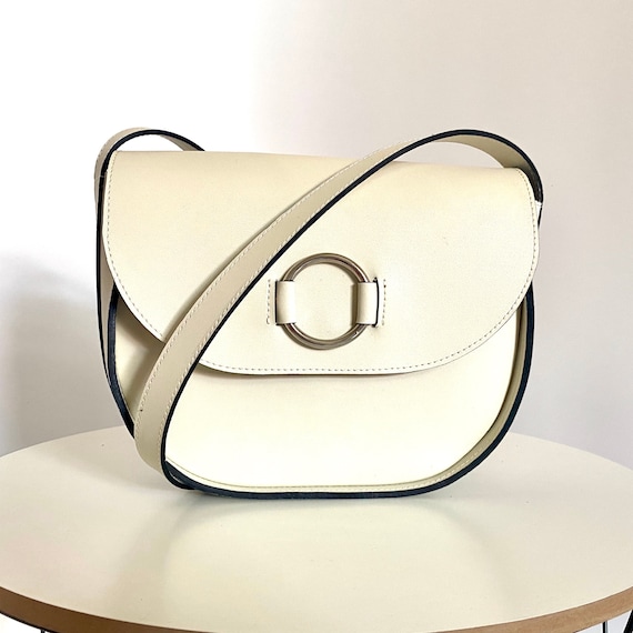 Glattleder Umhangetasche Ivory Crossbody bag Handgefertigte Leder Geldborse Ivory Schultertasche WeiBe Satteltasche Frau Ivory Handtasche fur Frauen Etsy