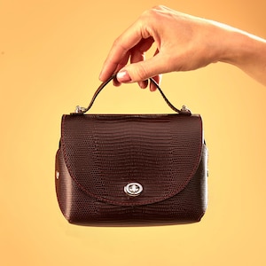 Sac à main en cuir gaufré iguane bordeaux pour femme, petit sac à bandoulière, sac à main en cuir bordeaux, sac à bandoulière en cuir, petit sac à poignée