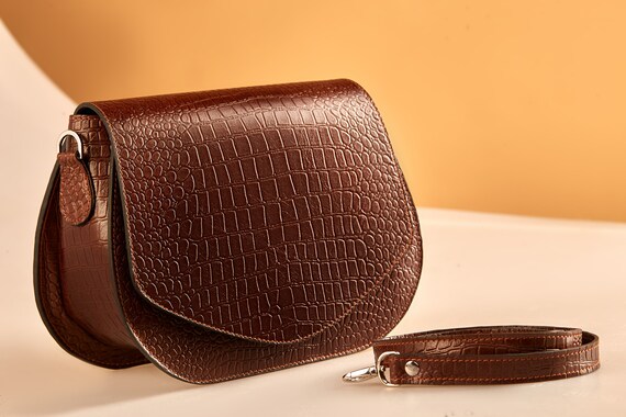Brown crocodile purse hotsell