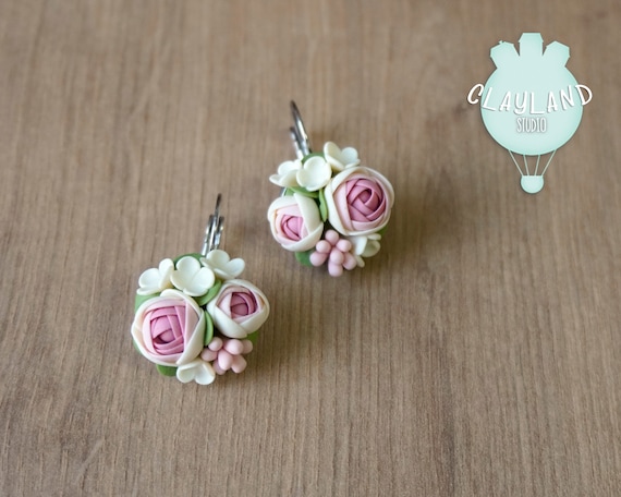 Polymer clay online flower jewelry