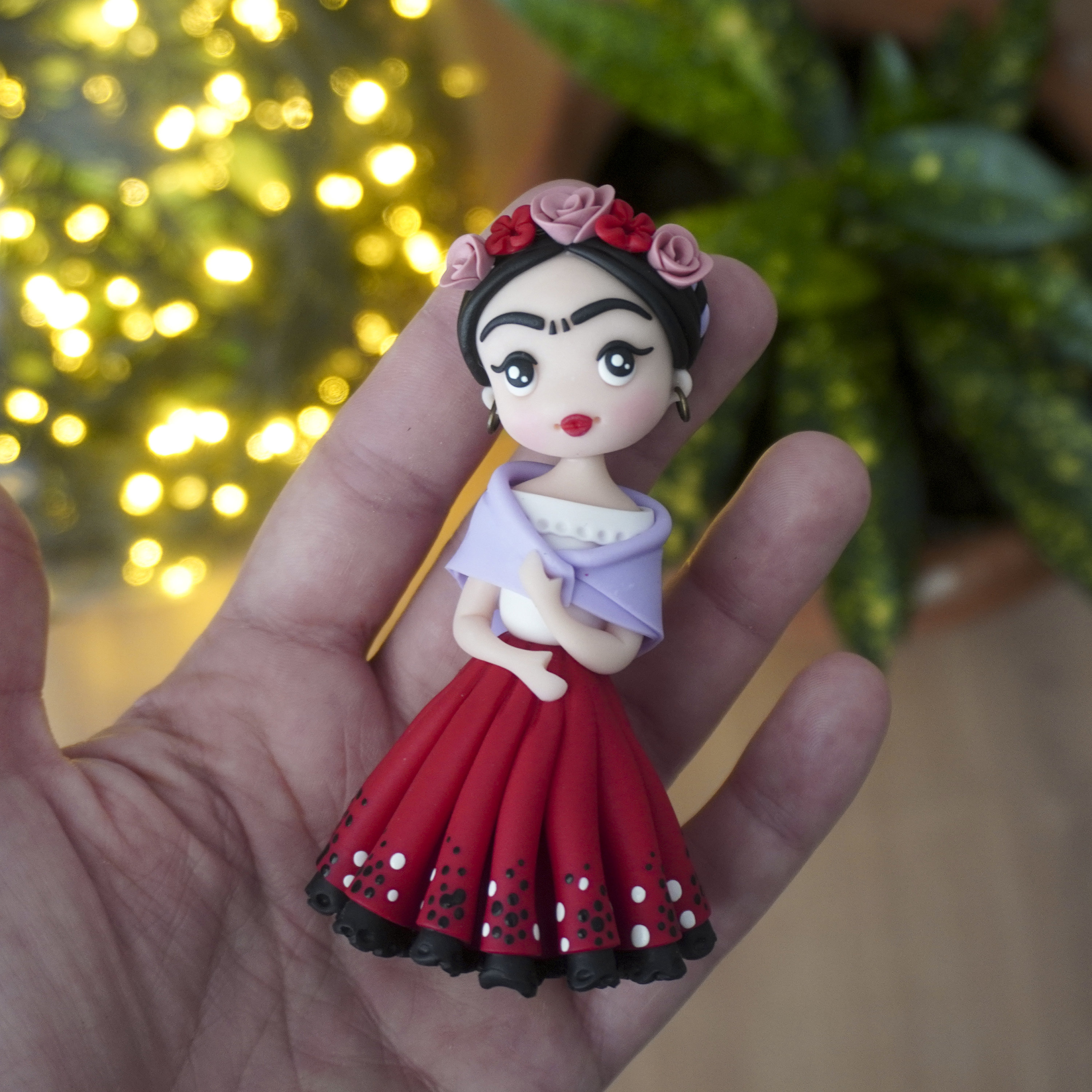 手作りポリマー粘土のメキシコ人形の置物：伝統衣装の装飾 - Etsy 日本