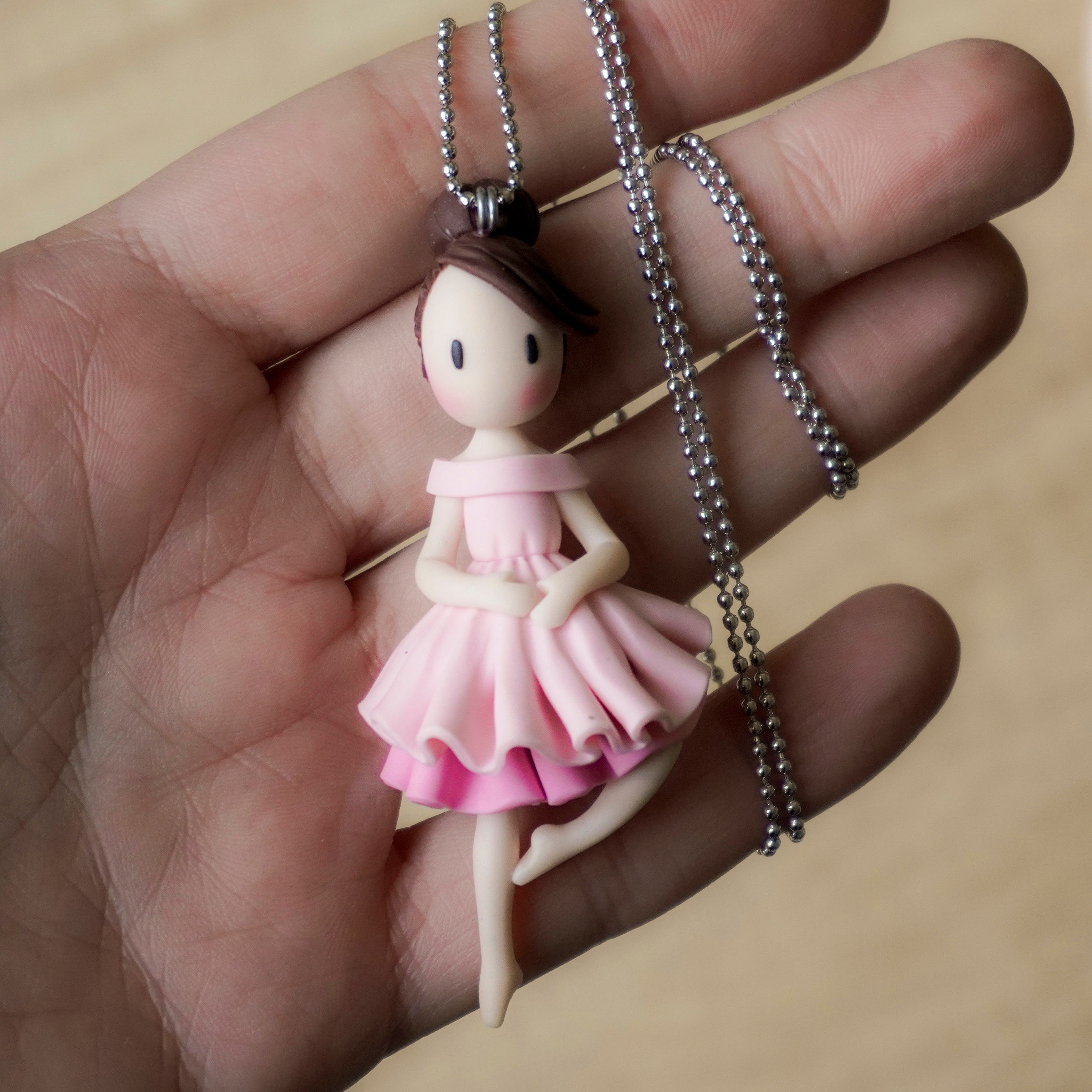 Polymer Clay Ballerina Necklace Handmade Ballerina Doll for Etsy