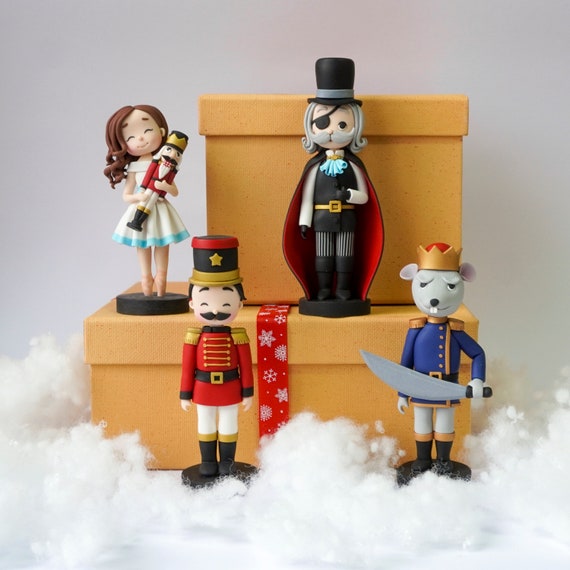 The Nutcracker Polymer Clay Set Nutcracker Ballet Inspired Figurines Christmas Decoration Clara Nutcracker Herr Drosselmeyer Mouse King Etsy UK