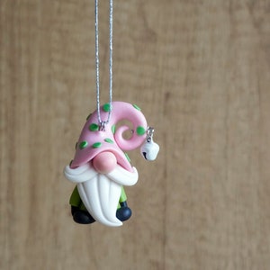 Polymer clay gnome necklace, Christmas gnome pendant, X-mas gnome figurine, Unique christmas gifts