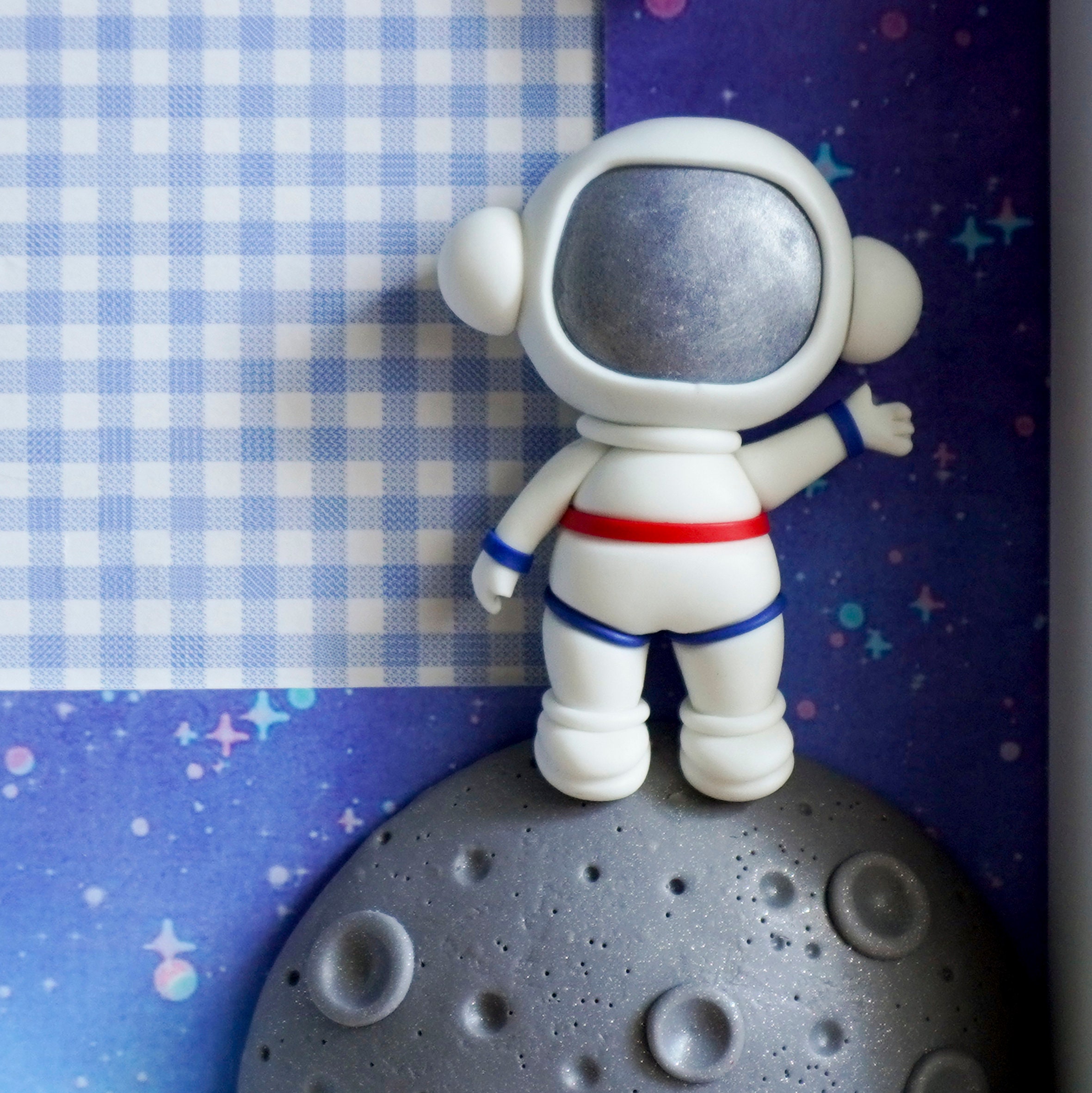 Andy blankのポスターフレーム付き 黒 宇宙飛行士 PIZZA