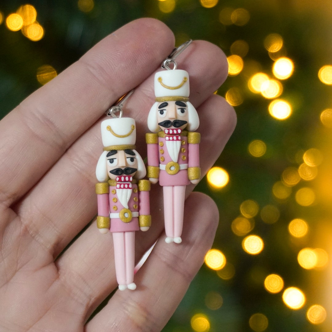 Nutcracker Polymer Clay Earrings, Handmade Gift for Christmas, Nutcracker Ballet Inspired