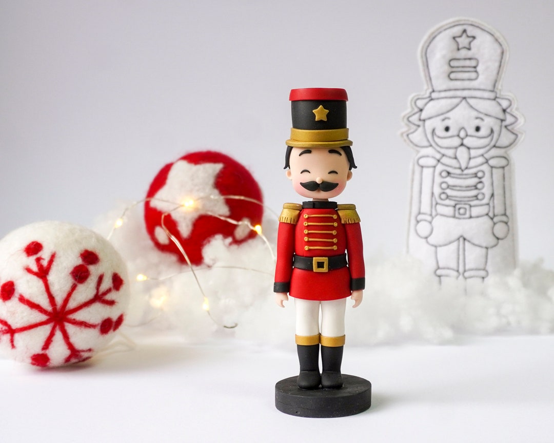 Nutcracker Polymer Clay Figurine, Nutcracker Ballet Inspired Art Doll, Handmade Polymer Clay